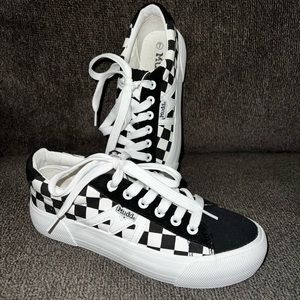 Mudd Platform black & white checker sneaker